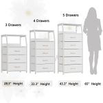 White 5-Drawer Vertical Fabric Dresser