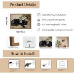 Cute Vintage Black Cat Canvas Wall Art 8x10