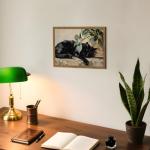 Cute Vintage Black Cat Canvas Wall Art 8x10