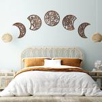 5-Piece Wooden Moon Phase Wall Art Decor