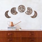5-Piece Wooden Moon Phase Wall Art Decor
