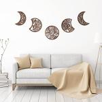 5-Piece Wooden Moon Phase Wall Art Decor