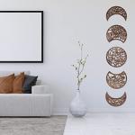 5-Piece Wooden Moon Phase Wall Art Decor