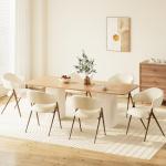 Set of 6 Modern Upholstered Dining Chairs – Beige