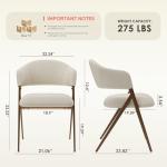 Set of 6 Modern Upholstered Dining Chairs – Beige