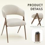 Set of 6 Modern Upholstered Dining Chairs – Beige