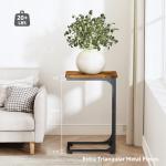 Set of 2 Rustic Brown C-Shaped Side Tables