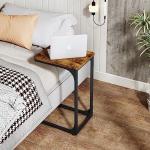 Set of 2 Rustic Brown C-Shaped Side Tables