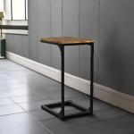 Set of 2 Rustic Brown C-Shaped Side Tables