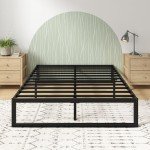 Zinus Quick Lock Black King Bed Frame with Storage