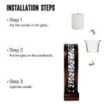 Antique Bronze Wall Sconce with Candle Holder, Set of 2