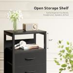 Lazzanto Modern Nightstand with Charging Station, Black