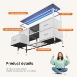 LED TV Stand with Drawers and Open Shelf