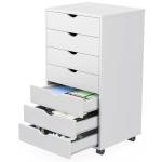7 Drawer Rolling Storage Cabinet in Pure White
