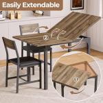 5-Piece Extendable Dining Table Set with Chairs