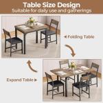 5-Piece Extendable Dining Table Set with Chairs