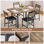5-Piece Extendable Dining Table Set with Chairs
