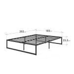Zinus Quick Lock Black King Bed Frame with Storage