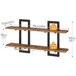 Set of 2 Floating Wall Shelves - Rustic Brown