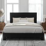Velvet Upholstered Full Size Bed Frame in Black