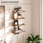 Set of 2 Floating Wall Shelves - Rustic Brown