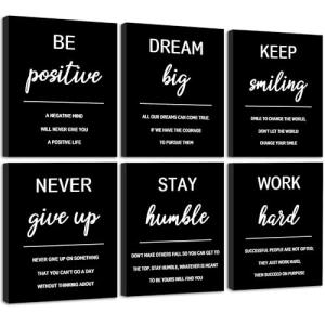 Motivational Framed Wall Art - Set of 6