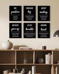 Motivational Framed Wall Art - Set of 6