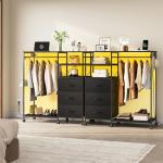 WLIVE Black 3-Drawer Dresser with LED Lights