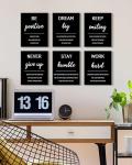 Motivational Framed Wall Art - Set of 6