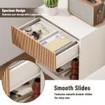 Set of 2 Fluted Nightstands with Drawer and Shelf