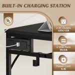 WLIVE Black 3-Drawer Dresser with LED Lights