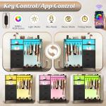 WLIVE Black 3-Drawer Dresser with LED Lights