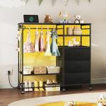 WLIVE Black 3-Drawer Dresser with LED Lights