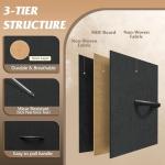 WLIVE Black 3-Drawer Dresser with LED Lights