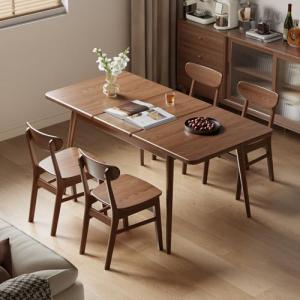 Extendable Solid Wood Dining Table for 4-8