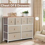 Tall Oak Chest of 8 Drawers Dresser
