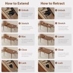 Extendable Solid Wood Dining Table for 4-8