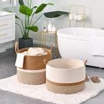 KAKAMAY Large Woven Blanket Storage Basket
