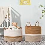 KAKAMAY Large Woven Blanket Storage Basket