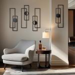 4 Pack Abstract Black Metal Wall Art Sculptures