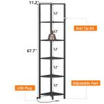 LED Corner Shelf Organizer with 6 Tiers