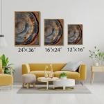 Colorful Tree Ring Canvas Wall Art Print