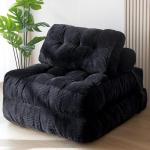 MAXYOYO Convertible Sofa Bed with Pillow, Black