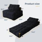 MAXYOYO Convertible Sofa Bed with Pillow, Black
