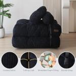 MAXYOYO Convertible Sofa Bed with Pillow, Black