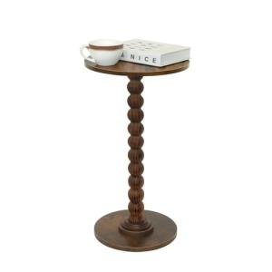 Fultyle Small Round Side Table in Rustic Brown