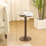 Fultyle Small Round Side Table in Rustic Brown