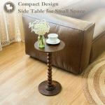Fultyle Small Round Side Table in Rustic Brown