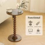 Fultyle Small Round Side Table in Rustic Brown