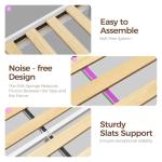 Full-Size Bed Frame with Charging Station and LED Light